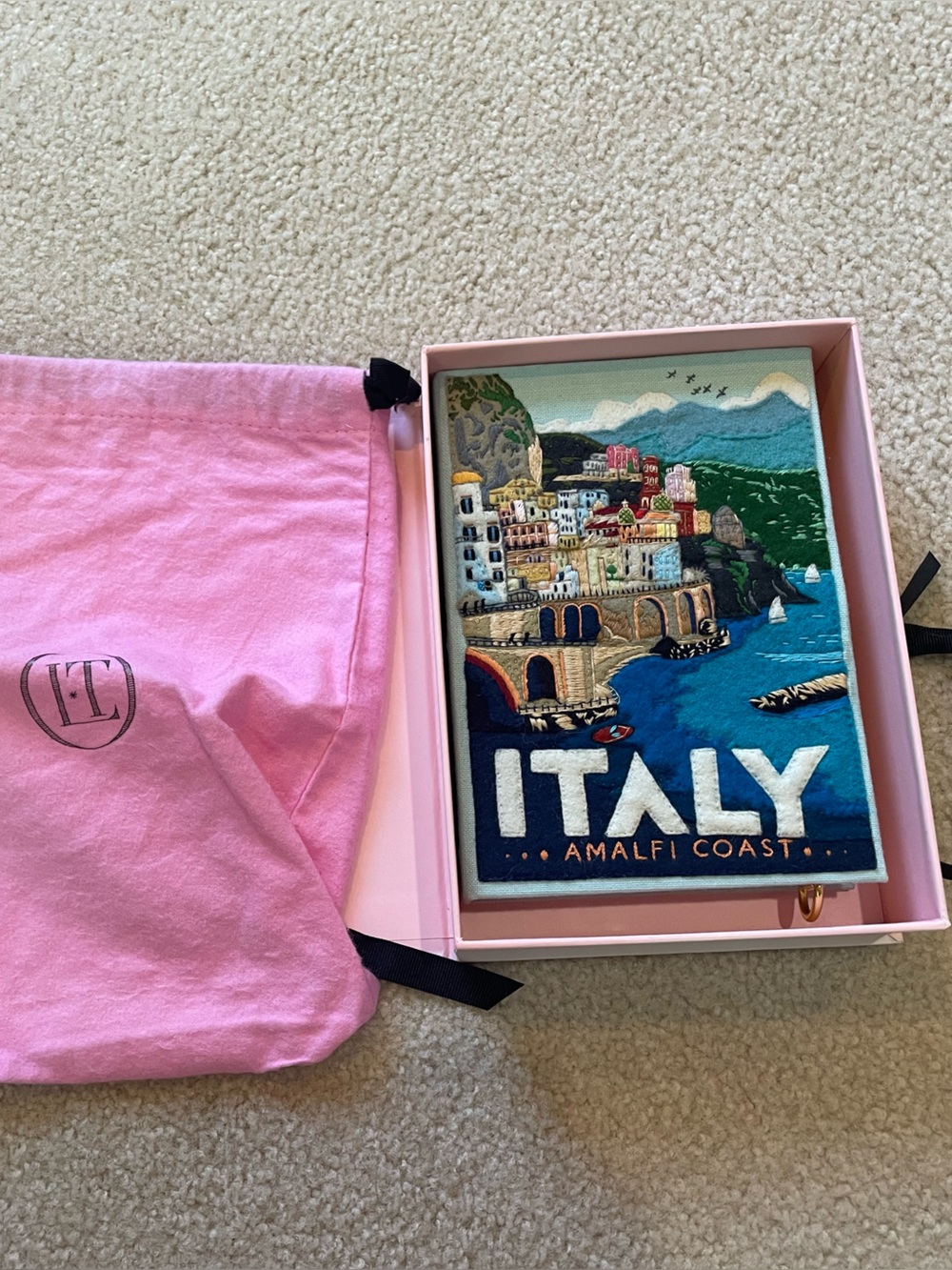 Olympia Le-Tan Amalfi Coast Embroidered Book Clutch, collectors item - Picture 2 of 6